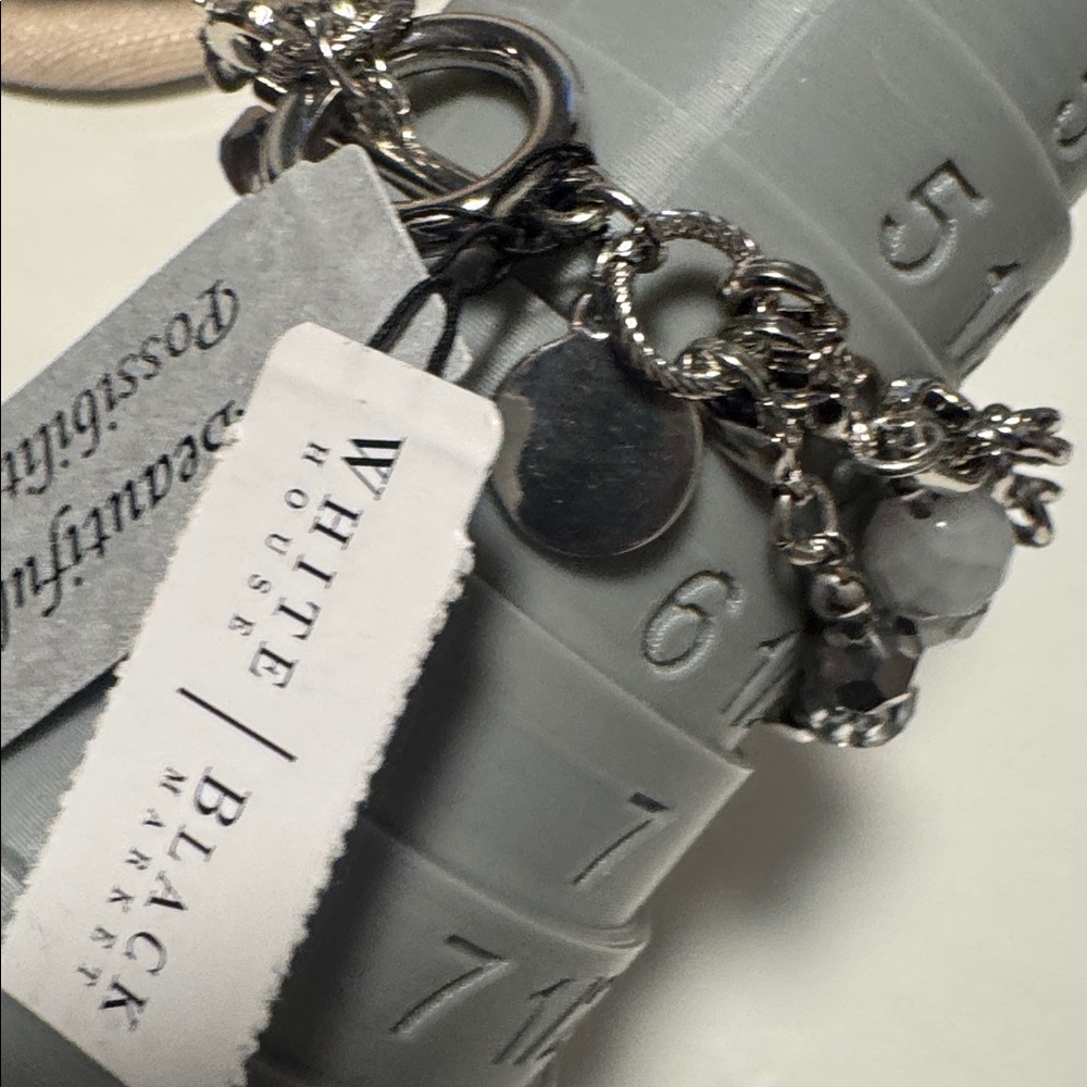 White House Black Market Layered Gray Bead and Chain Bracelet Set (BR1212/4) - Picture 4 of 9
